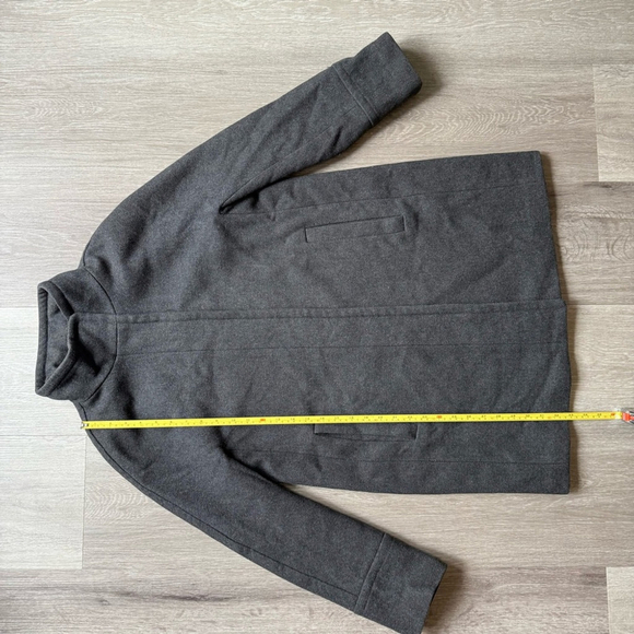 London Fog Charcoal Pea Trench Coat Size M Wool Blend Winter Cozy Warm - Picture 4 of 14